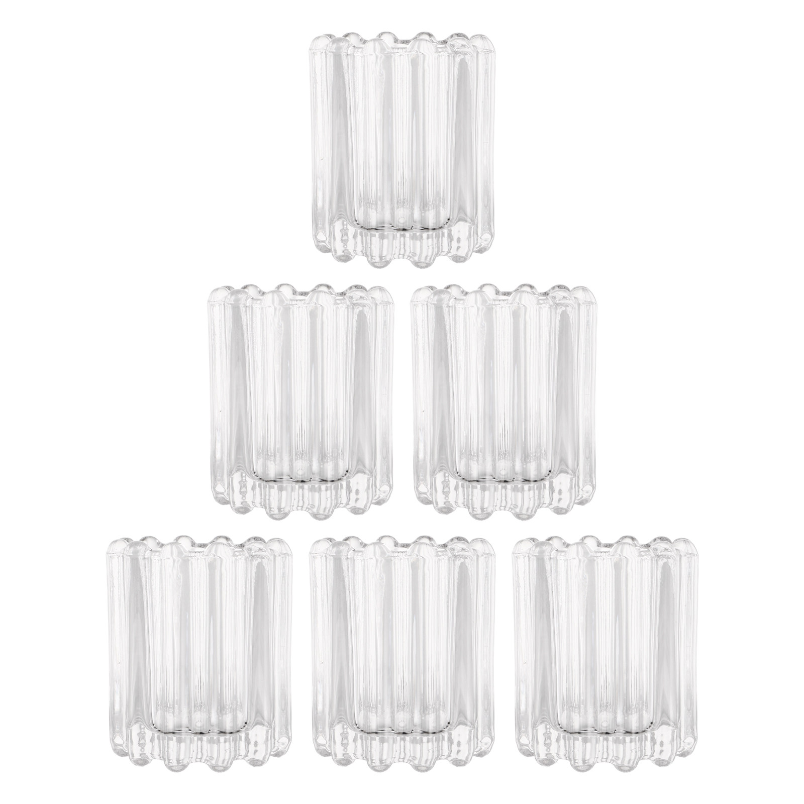 Vintage Lighting Decor - 6 piezas de portavelas de cristal