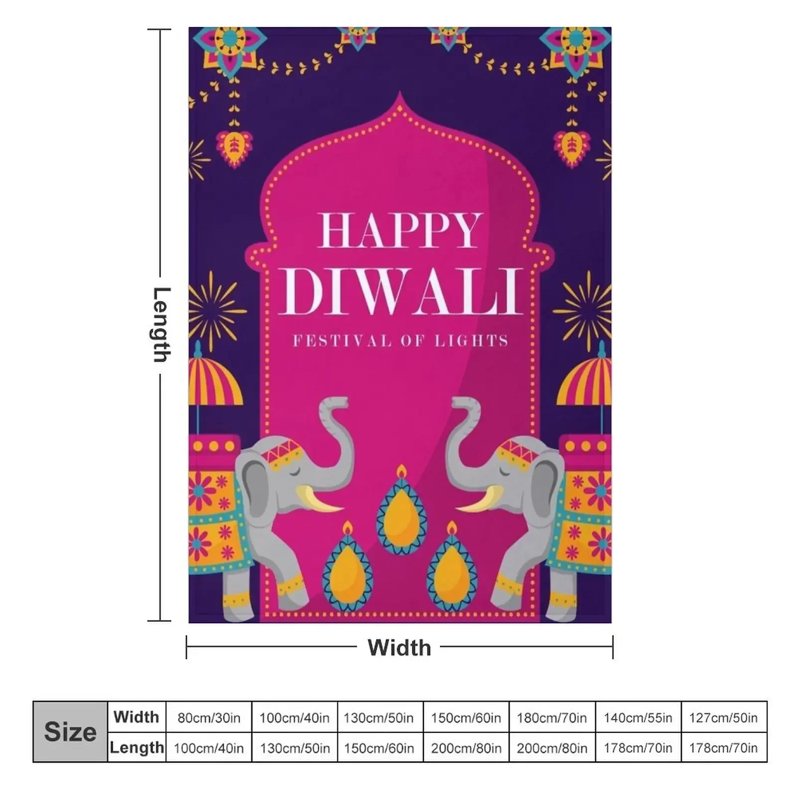 Happy Diwali - Manta decorativ - Lighting Home Decor Ideas reseña y precio