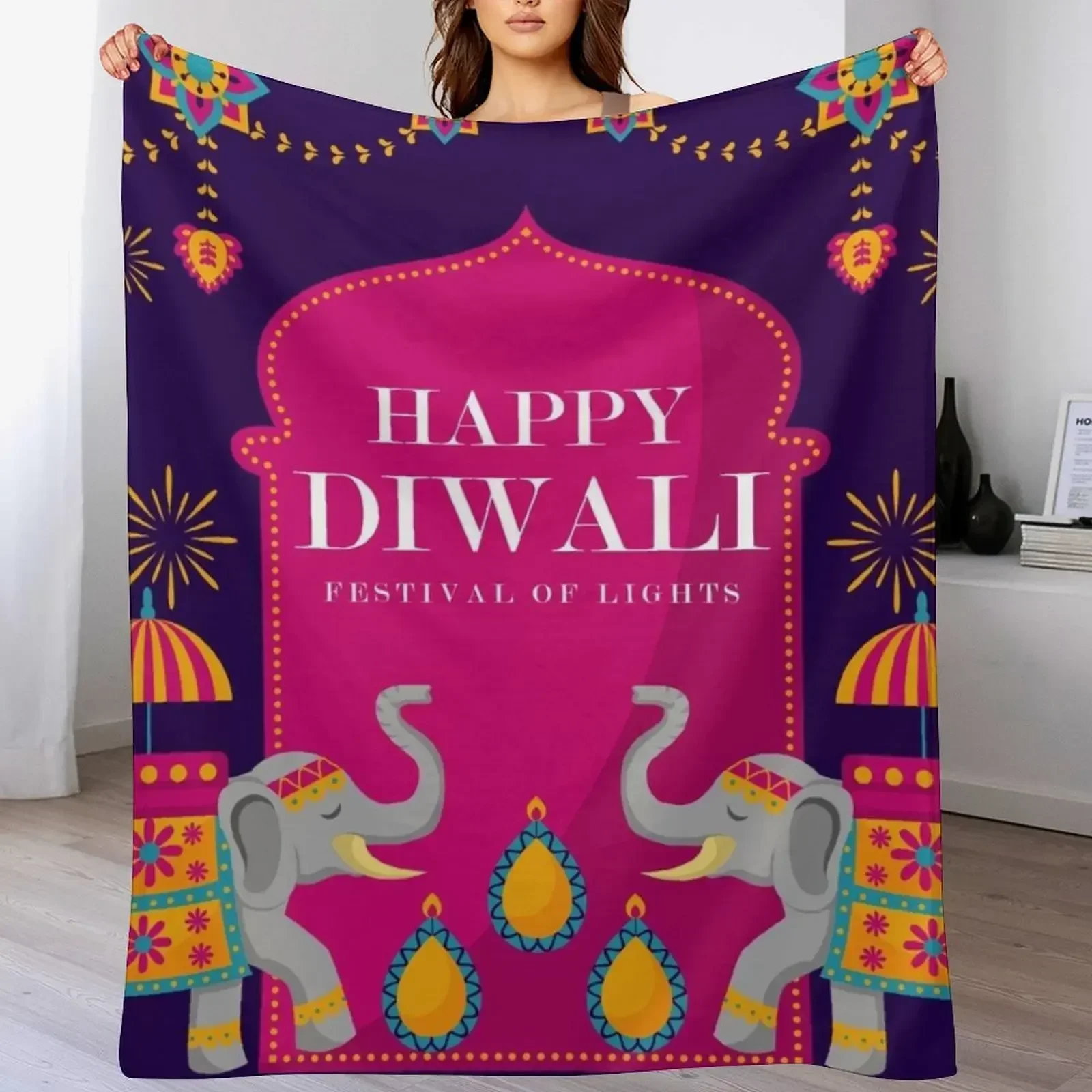 Happy Diwali - Manta decorativ - Lighting Home Decor Ideas reseña y precio