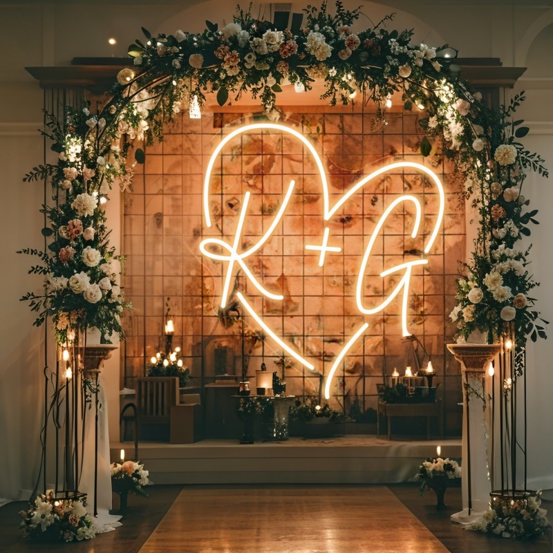 Letrero de neón LED con inicia - Lighting Decoration For Wedding reseña y precio