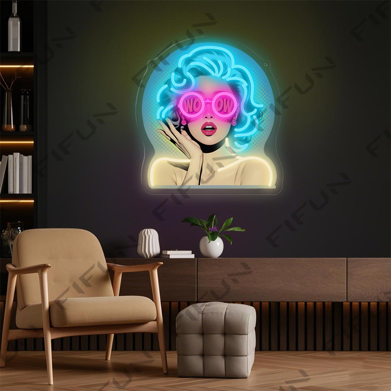 Letrero Luminoso WOW Curl Girl - Outdoor Lighting Decor Wow reseña y precio