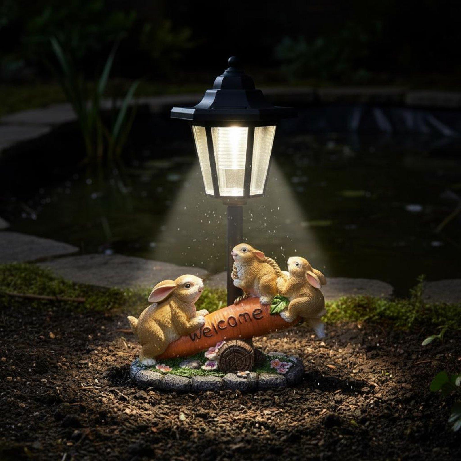Estatua de conejo solar, luz s - Lighting Decoration Ideas reseña y precio