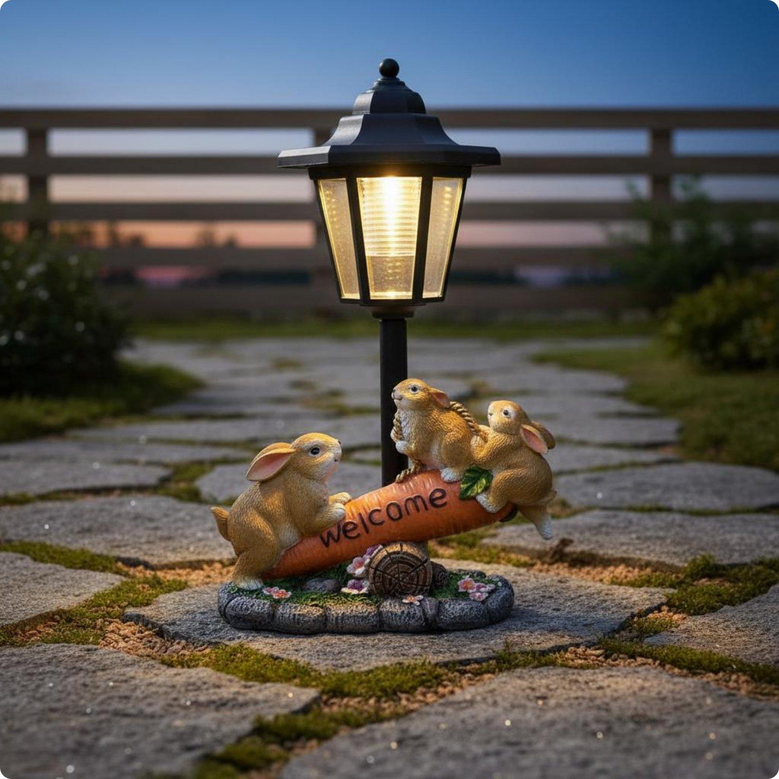 Estatua de conejo solar, luz s - Lighting Decoration Ideas reseña y precio